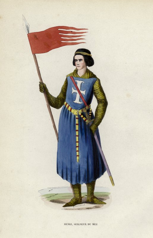 Henri, Lord Du Mez (barevná rytina) od European School