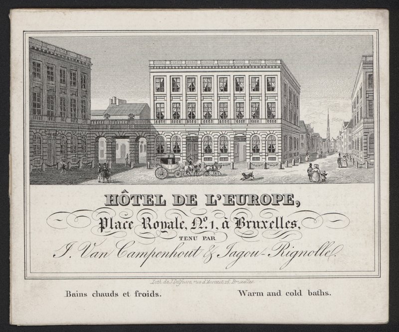 Hotel De L?Europe, Bruxelles, J Van Campenhout & Jagou Rignolle od European School