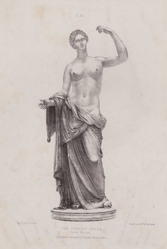 Ilustrace k knize Anatomie vnějších tvarů člověka: Townleyská venuše, Britské muzeum (litografie) od European School