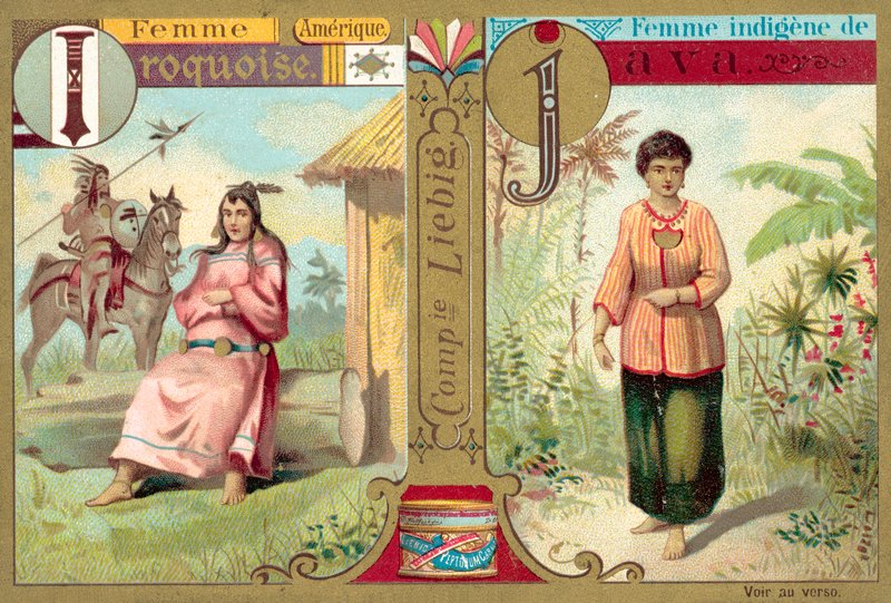 Irokézové a jávské ženy (chromolitho) od European School