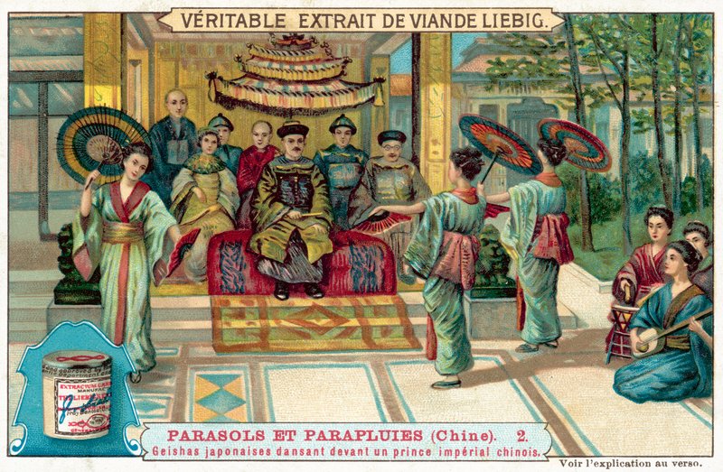 Japonské gejši tančí pro čínského prince (chromolitho) od European School