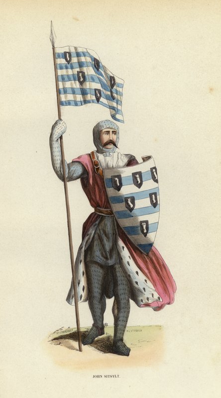 John Sitsylt (barevná rytina) od European School