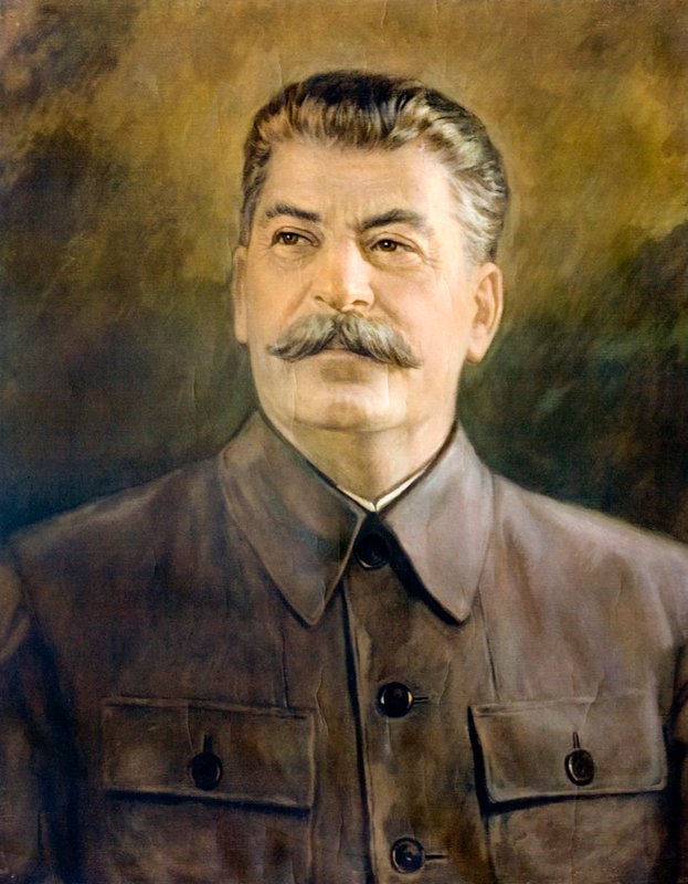 Josef Stalin, gruzínský bolševický revolucionář, sovětský politik a vůdce (barevná litografie) od European School