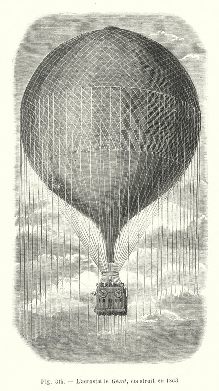 Geantův aerostat, postavený v roce 1863 od European School