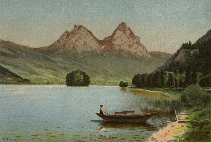 Lucernské jezero: (barevná litografie) od European School