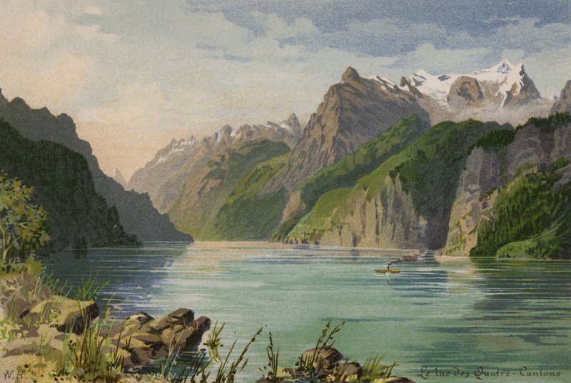 Lucernské jezero: (barevná litografie) od European School