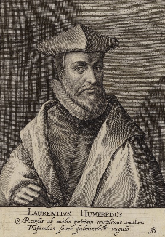 Laurence Humphrey, anglický teolog, prezident Magdalen College, Oxford (rytina) od European School