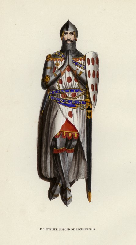 Le Chevalier Gifford De Leckhampton (barevná rytina) od European School