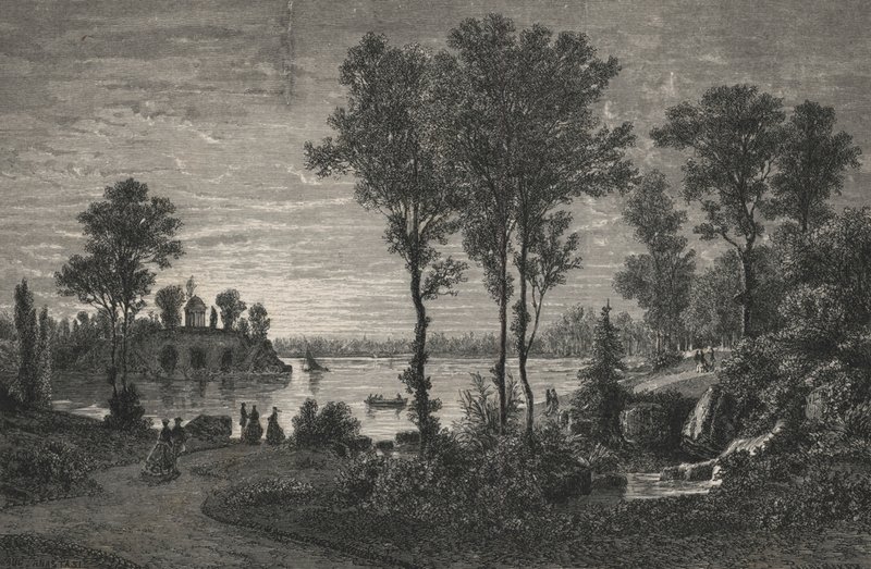 Lac de Gravelle, v Bois de Vincennes (rytina) od European School