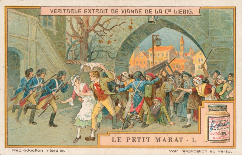 Le Petit Marat, Liebigova karta, počátek 20. století (chromo) od European School