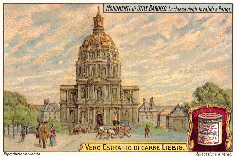 Les Invalides, Paříž (chromolitho) od European School