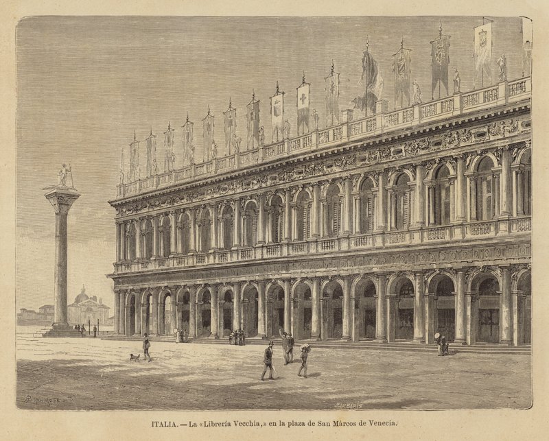 Libreria Vecchia na náměstí Piazza San Marco v Benátkách od European School