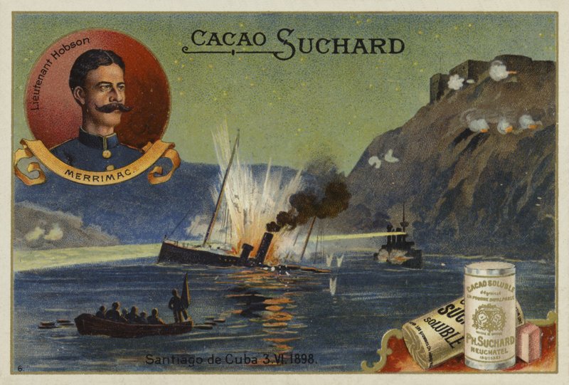 Poručík Richmond P Hobson a potopení USS Merrimac, Santiago de Cuba, španělsko-americká válka, 3. června 1898 od European School