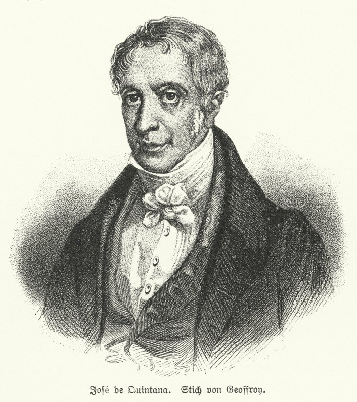 Manuel Jose Quintana , španělský básník (litho) od European School