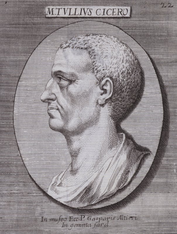 Marcus Tullius Cicero, římský filozof, politik, učenec a řečník (rytina) od European School