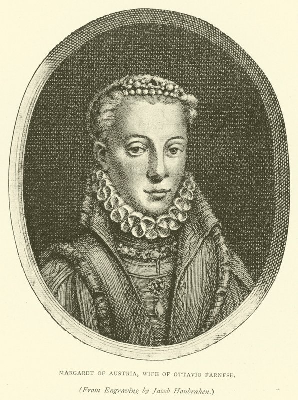 Markéta Rakouská, manželka Ottavia Farnese (rytina) od European School
