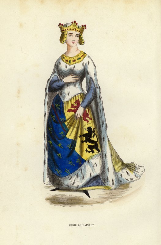 Marie De Hainaut (barevná rytina) od European School