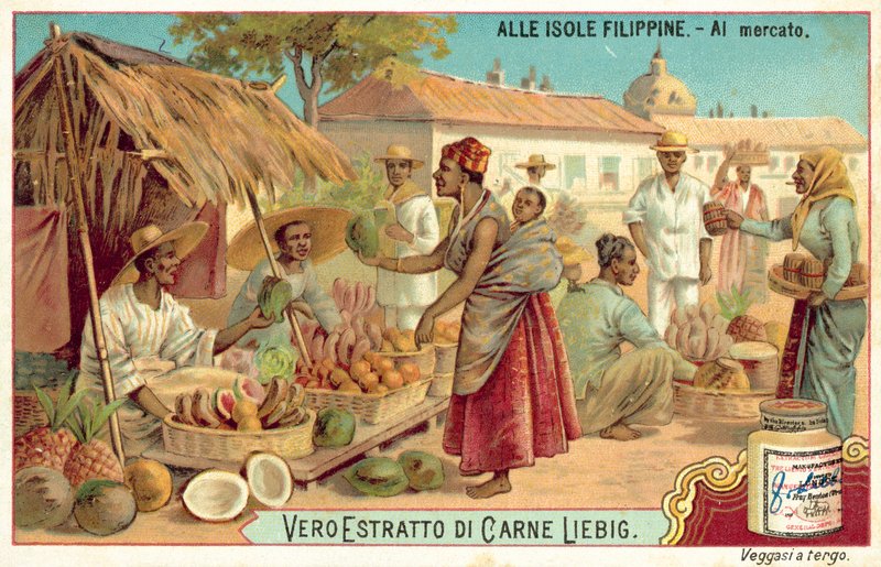 Tržní scéna (chromolitho) od European School
