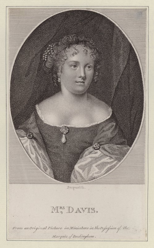 Mary Davis , anglická herečka (rytina) od European School