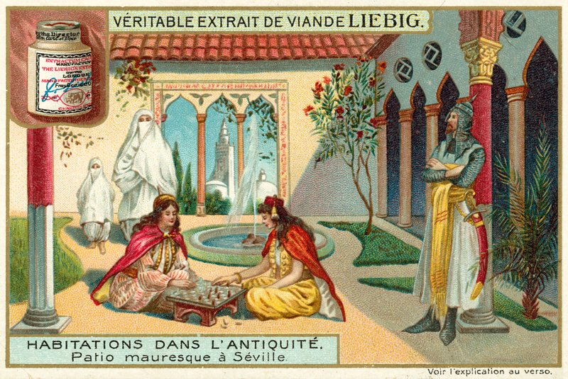 Maurská terasa v Seville (chromolitho) od European School