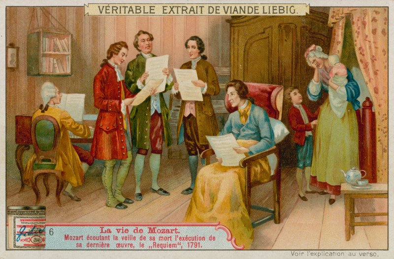 Mozart poslouchá Requiem před svou smrtí od European School