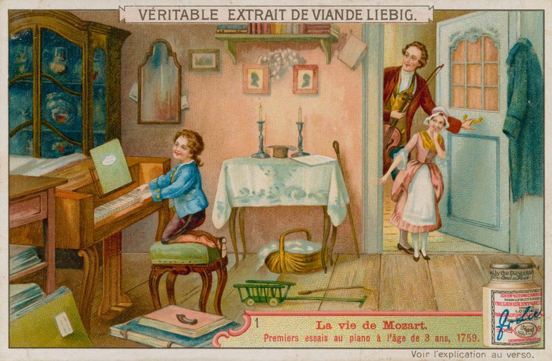 Mozart hraje na klavír ve věku tří let od European School