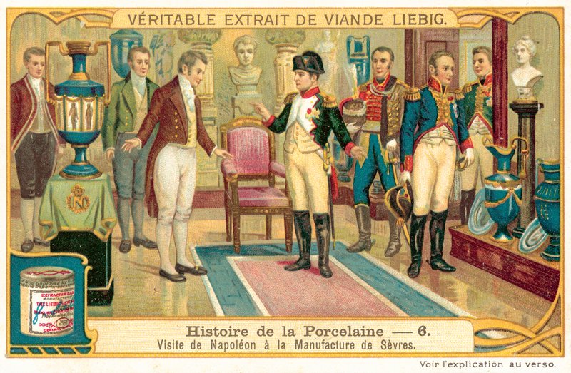 Napoleon I. návštěva porcelánky v Sevres, Francie (chromolitho) od European School