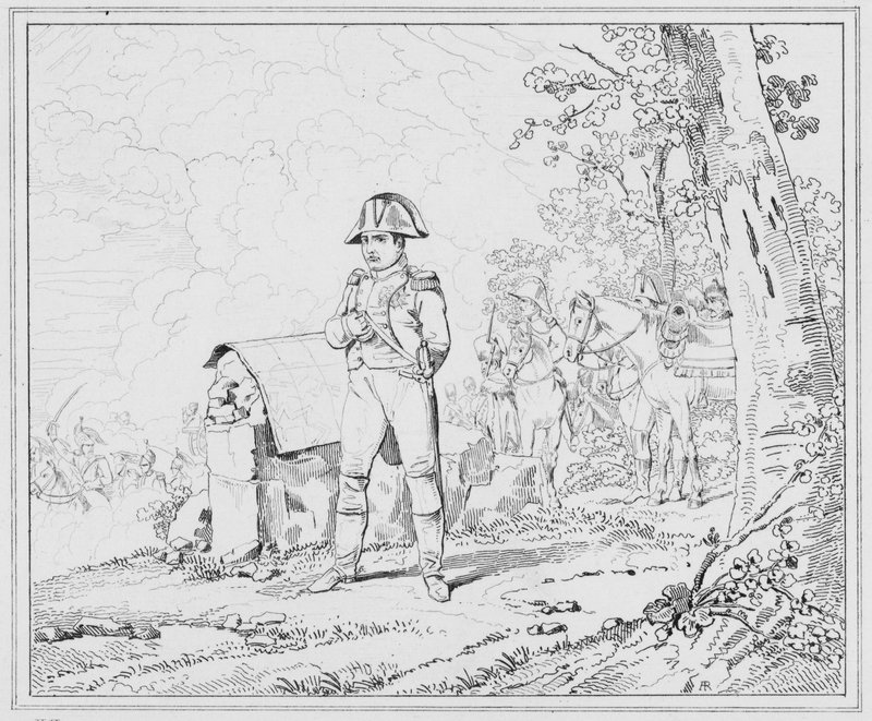 Napoleon: Napoleon a Charleroi, Napoleon v Charleroi (rytina) od European School