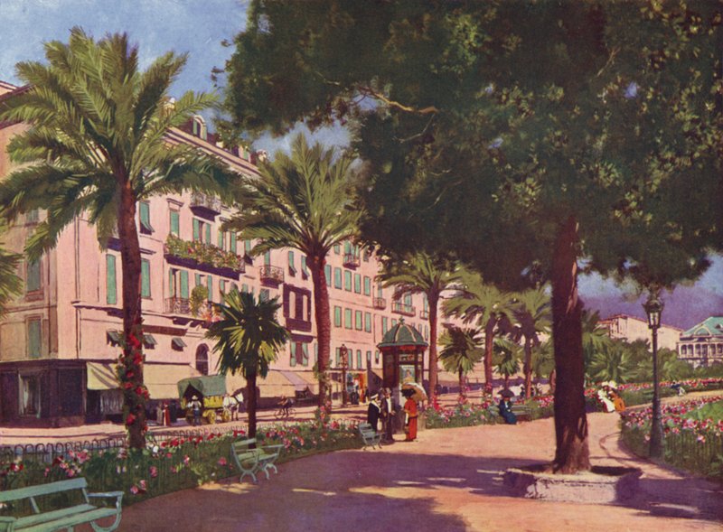Nice, Avenue Massena (barevná litografie) od European School