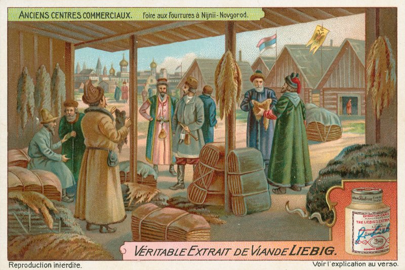 Nižnij Novgorod, Rusko, Liebigova karta, počátek 20. století (chromo) od European School