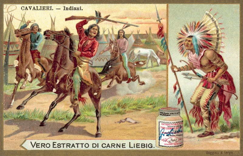 severoameričtí indiáni (chromolitho) od European School