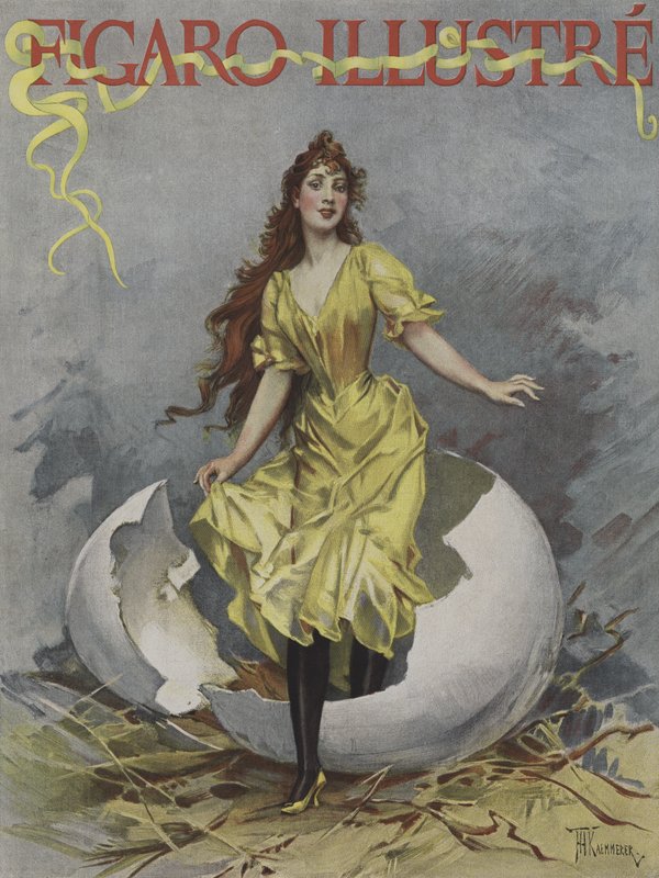 Velikonoční vajíčko. Obálka Le Figaro Illustre, duben 1893 (barevné lito) od European School