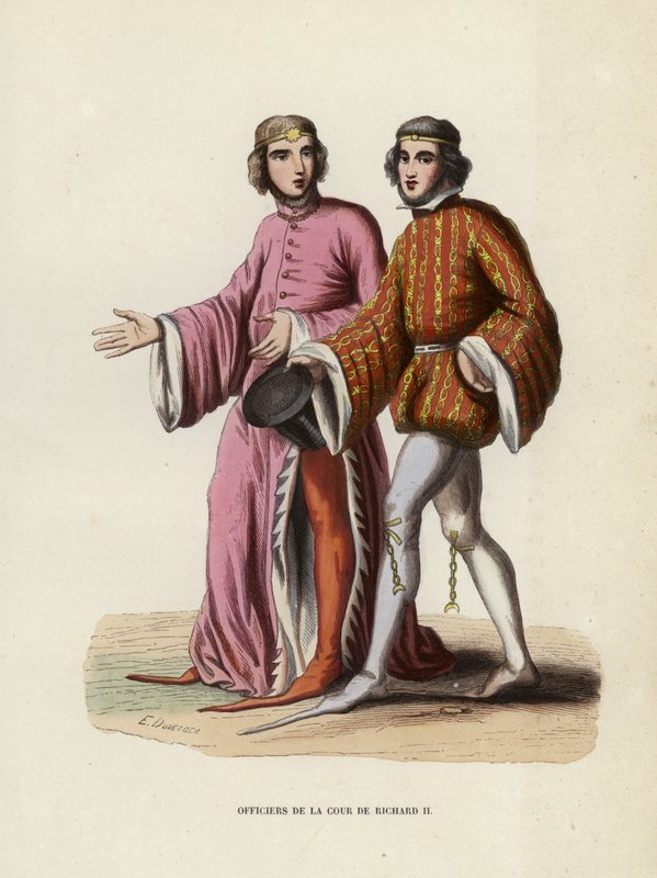 Officers Of The Court Of Richard II (barevná rytina) od European School