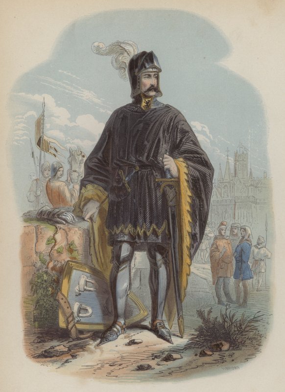 Philip van Artevelde, vlámský patriot a rebel (barevná rytina) od European School