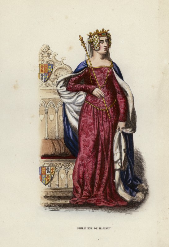 Philippine Of Hainaut (barevná rytina) od European School