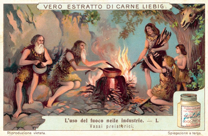 Pravěcí hrnčíři (chromolitho) od European School