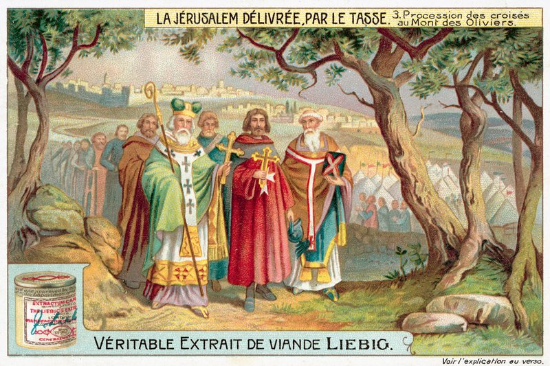 Procesí křížů na Olivové hoře (chromolitho) od European School