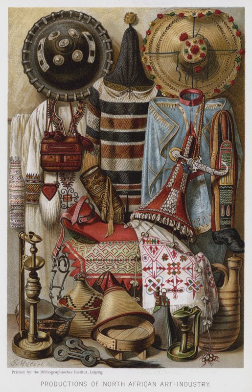 Produkce severoafrického uměleckého průmyslu (chromolitho) od European School