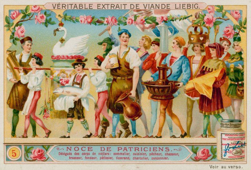 Zástupci různých řemesel: vinař, kuchař, rybář, myslivec, sládek, kovář, cukrář, tkadlec, řezník a švec. od European School