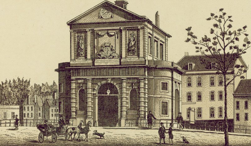 Rotterdam: Delftsche Poort (litografie) od European School