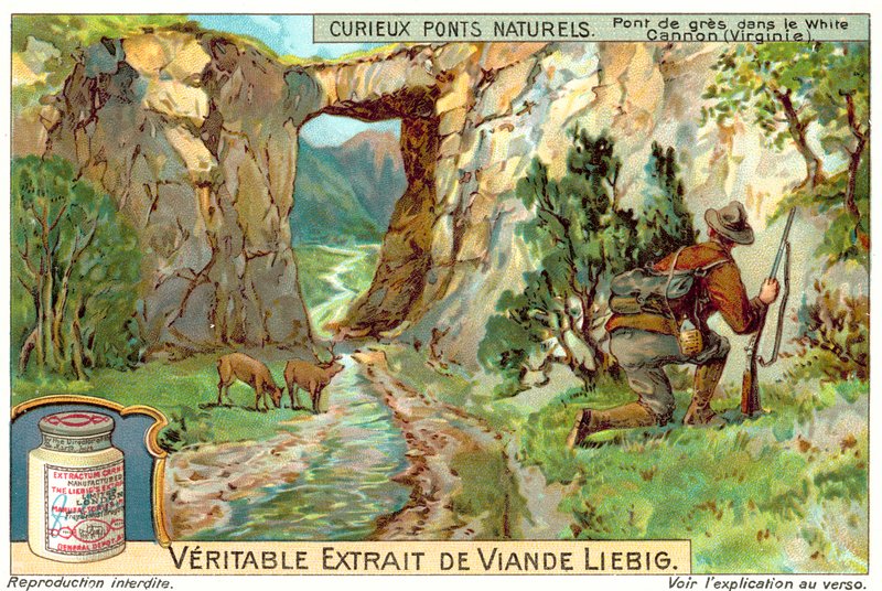 Pískovcový most v White Canyon, Virginie (chromolitho) od European School
