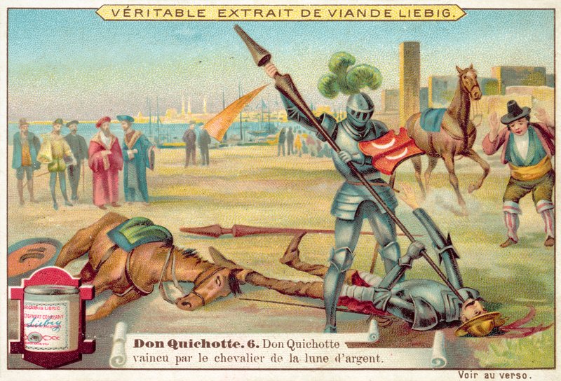 Scéna z Dona Quijota (chromolitho) od European School