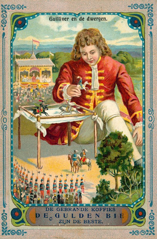 Scéna z Gulliverových cest (chromolitho) od European School
