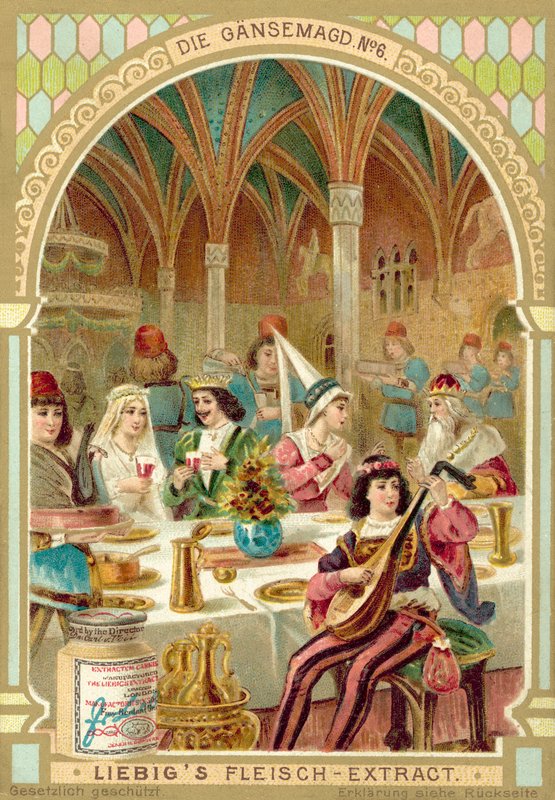 Scéna z pohádky bratří Grimmů Husí dívka (chromolitho) od European School