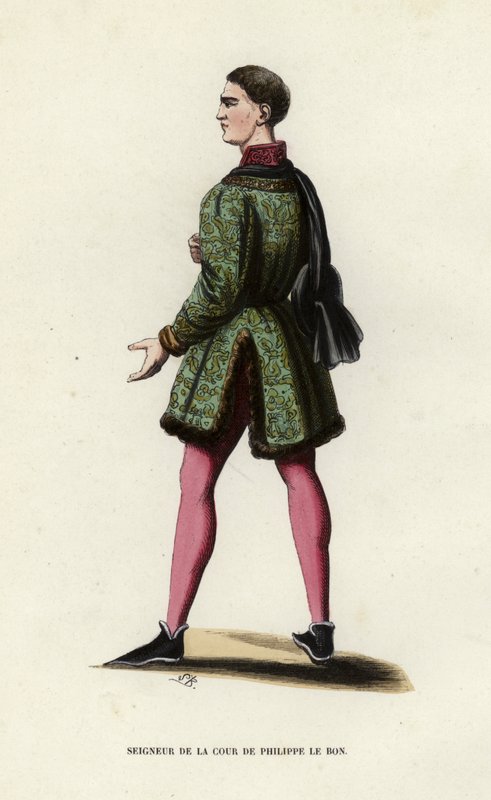 Seigneur De La Cour De Philippe Le Bon (barevná rytina) od European School