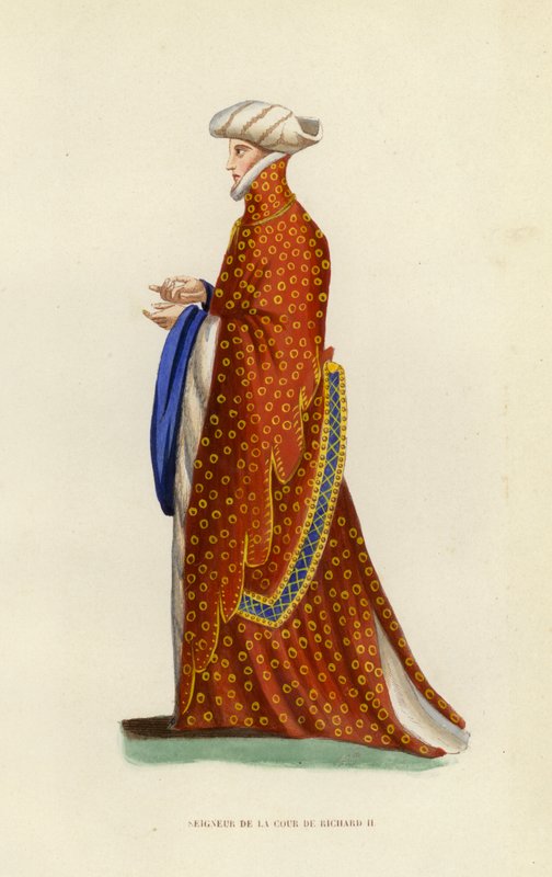 Lord Of The Court Of Richard II (barevná rytina) od European School