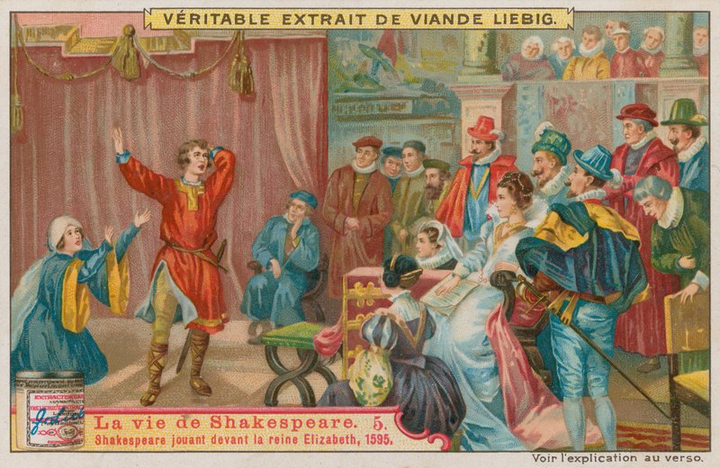 Shakespeare před královnou Alžbětou I. v roce 1595 od European School