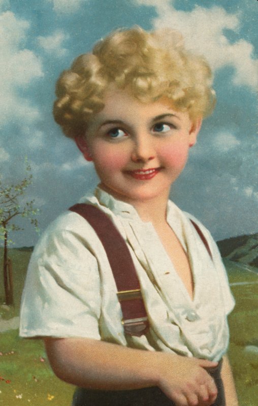 Usmívající se chlapec (barevná litografie) od European School