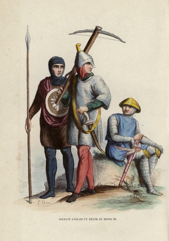 English Soldiers Of The Reign Of Henry III (barevná rytina) od European School