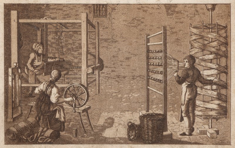 Předení a tkaní (litho) od European School
